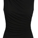 Draped Asymmetric Tank - Black