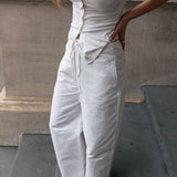 Button Tank Top - White