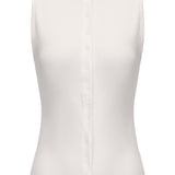 Button Tank Top - White