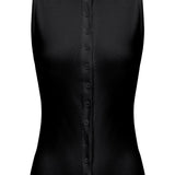 Button Tank Top - Black
