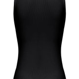 Button Tank Top - Black