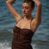 Palermo Halter Top - Chocolate