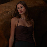 Palermo Halter Top - Chocolate
