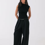 Arden Belted Trousers - Black