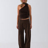 Mira Tailored Pant - Brown