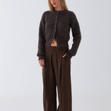 Noor Fluffy Cardigan - Brown