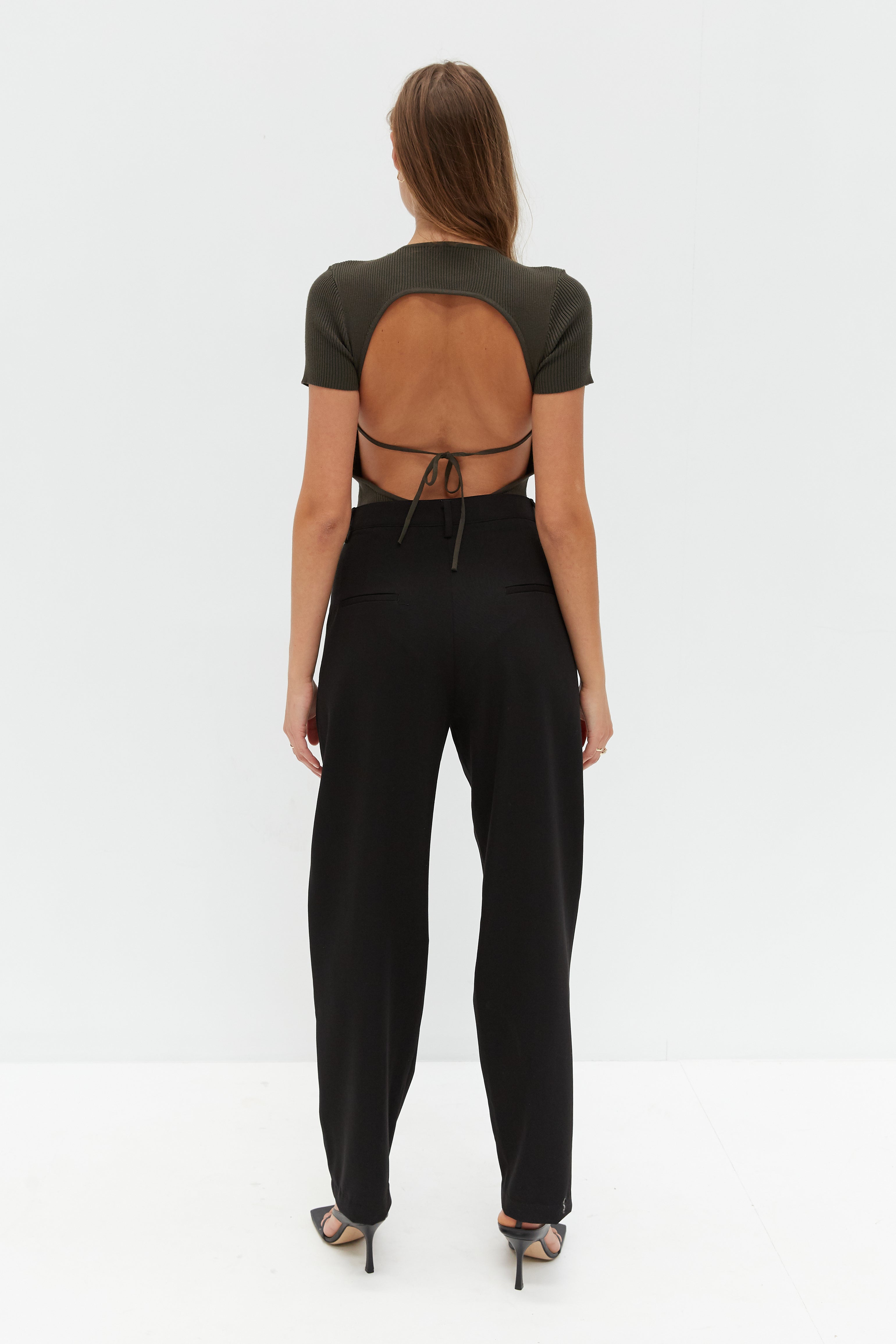 Knit October Short Sleeve Bodysuit - Khaki Green