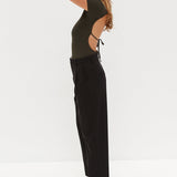 Knit October Short Sleeve Bodysuit - Khaki Green