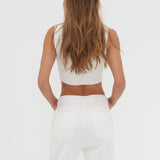 Luca Knit Crop - White