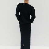 Knit Maxi Skirt - Black
