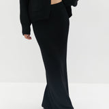 Knit Maxi Skirt - Black