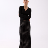 Margaux Deep V Henley Top - Black