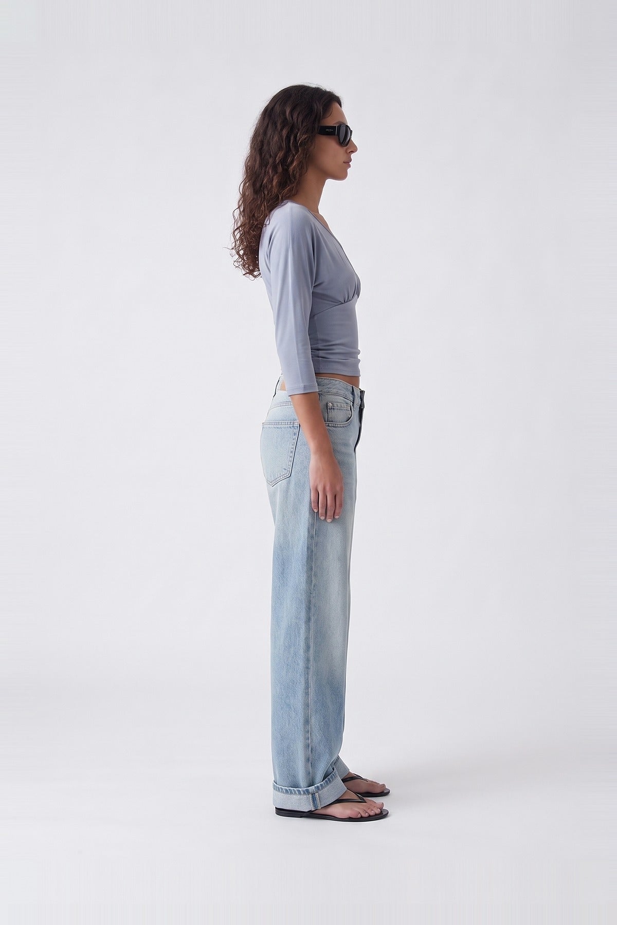 Ryana Top Dusty Blue - side view
