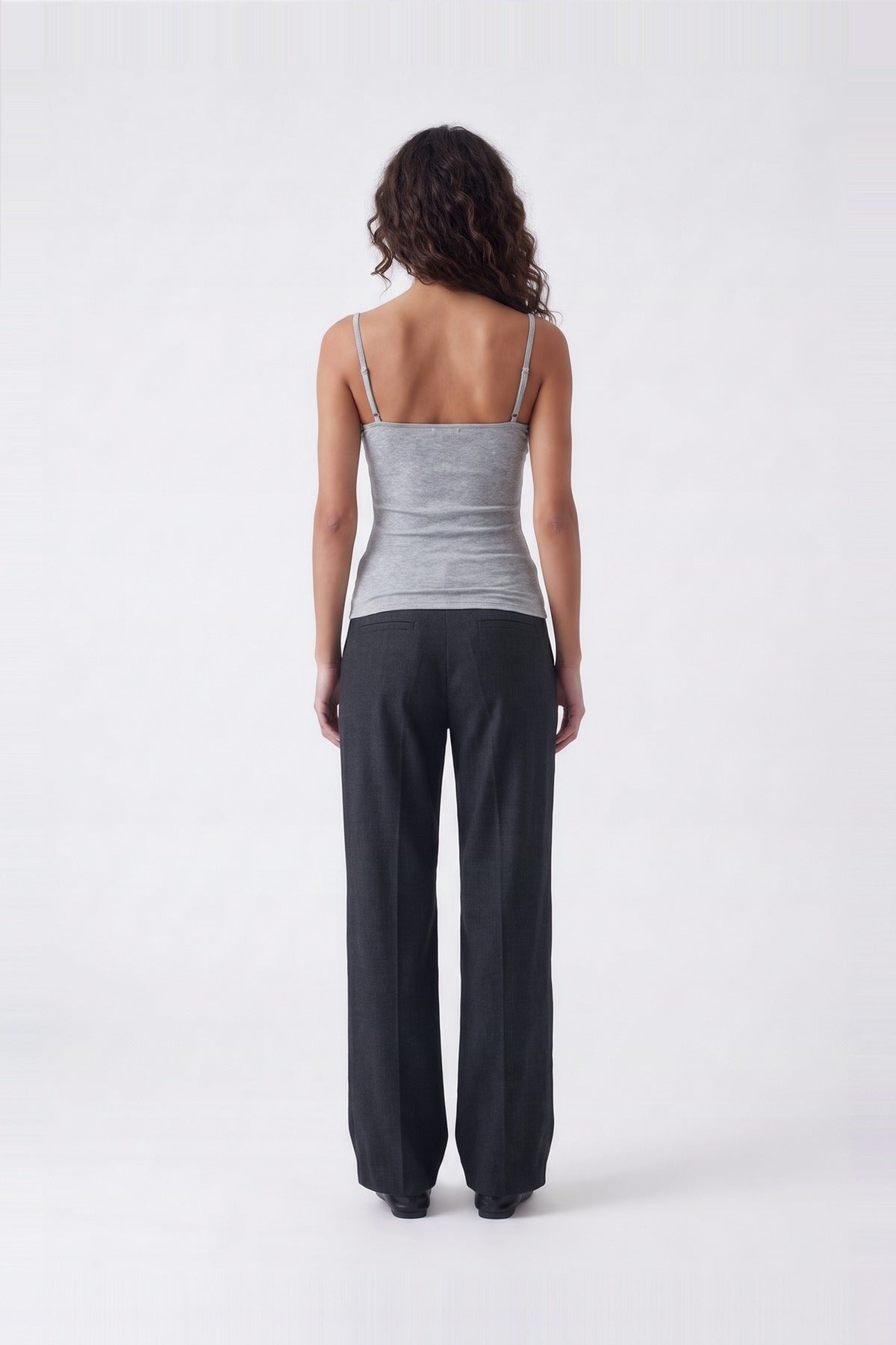 Leyla Lace Cami Grey Marle - back view