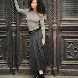 Cate Belted Skirt - Grey