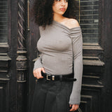Cate Belted Skirt - Grey