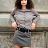 Elsa Belted Mini Skirt - Grey