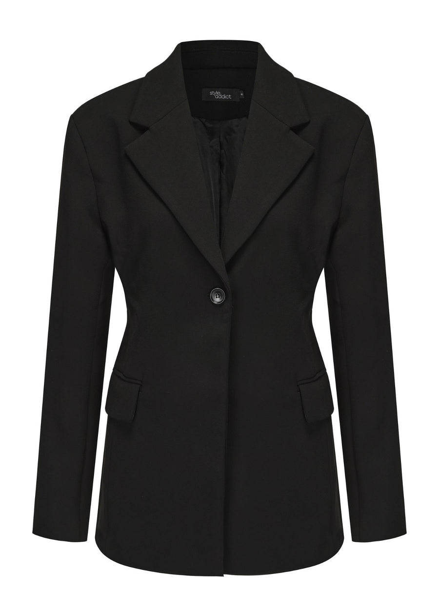 Cinched Waist Blazer - Black