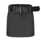 Elsa Belted Mini Skirt - Grey