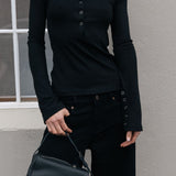 Isobel Long Sleeve Top - Black