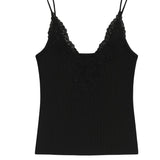 Luna Lace Trim Cami - Black