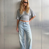 Sienna Top Grey Marle - worn, behind the scenes