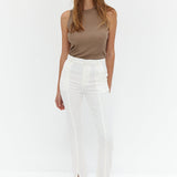 Front Split Trouser Pants - White
