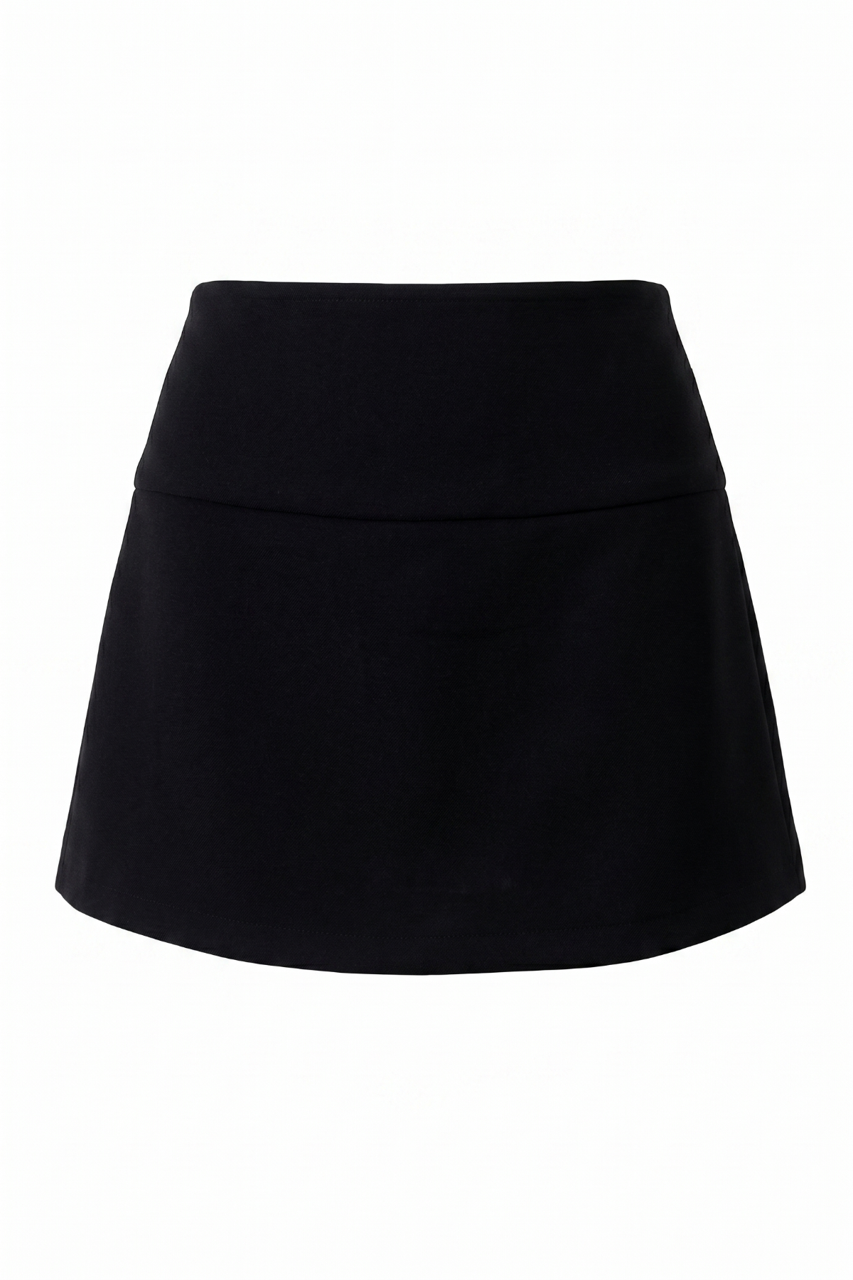 Lola black mini skirt, product flat lay