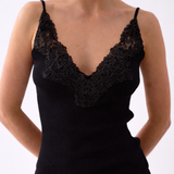Luna Lace Trim Cami - Black