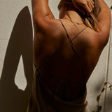Cross Back Slip Dress - Taupe