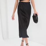 Madeline Silk Skirt - Black