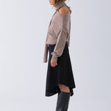 Wool Nora Scarf Knit Top - Oat