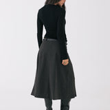 Cate Belted Skirt - Grey