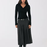 Cate Belted Skirt - Grey
