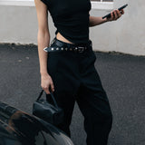 Barrel Leg Trousers - Black