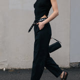 Barrel Leg Trousers - Black