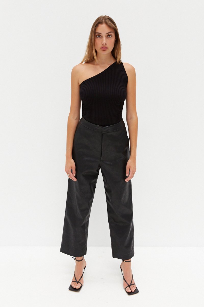 Faux Leather Pants - Black