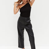 Faux Leather Pants - Black