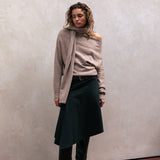 Wool Nora Scarf Knit Top - Oat