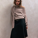 Wool Nora Scarf Knit Top - Oat
