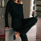 Ezra Off Shoulder Knit - Black