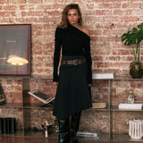 Juno Belted Skirt - Black