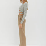 Scoop Neck Tie Crop - Meadow