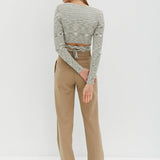 Scoop Neck Tie Crop - Meadow