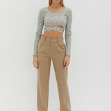 Scoop Neck Tie Crop - Meadow