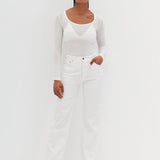 Semi Sheer Top - White