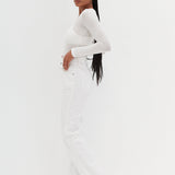Semi Sheer Top - White