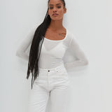 Semi Sheer Top - White