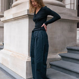 Belted Relaxed Trousers - Black