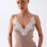 Luna Lace Trim Cami - Oat